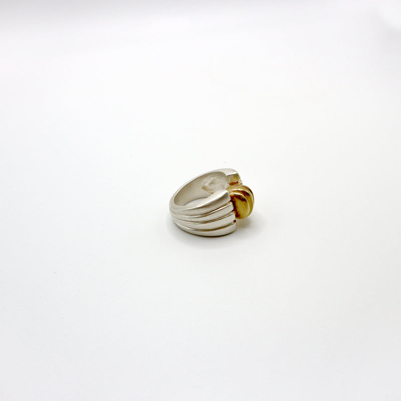 RIB BILIA ring - partly gold plated sterling silver
