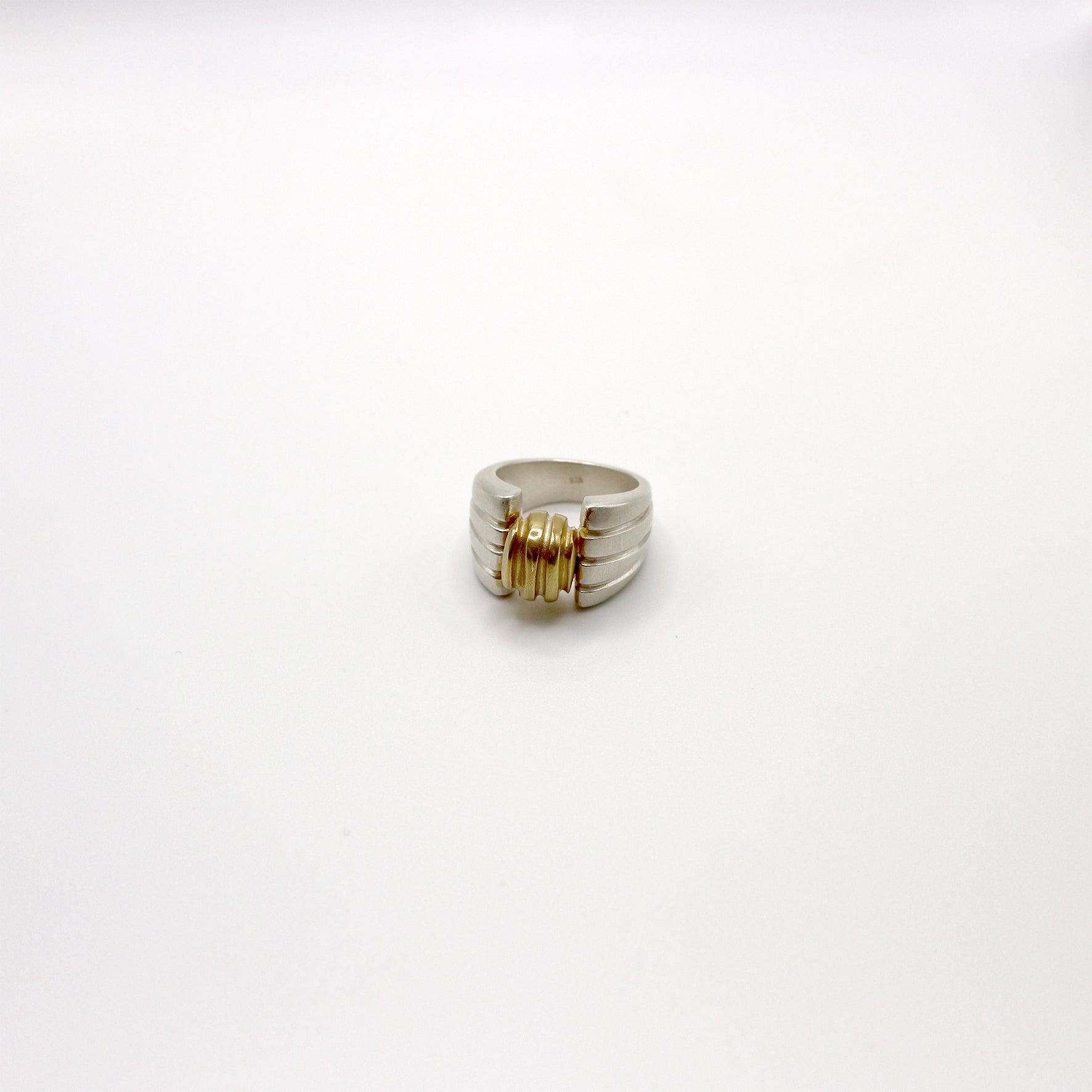 RIB BILIA ring - partly gold plated sterling silver
