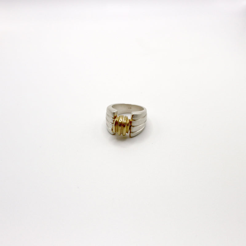 RIB BILIA ring - partly gold plated sterling silver