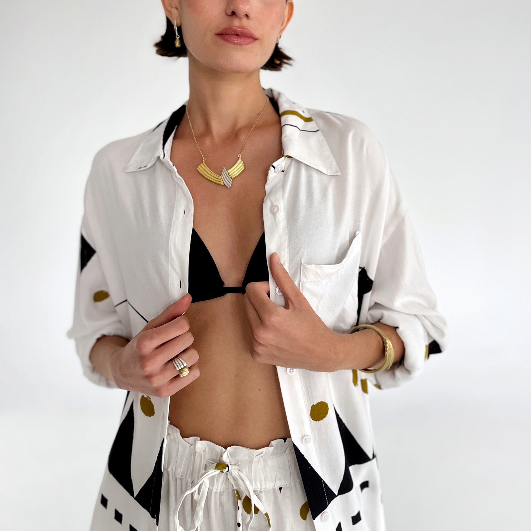 RIB BILIA ring - partly gold plated sterling silver