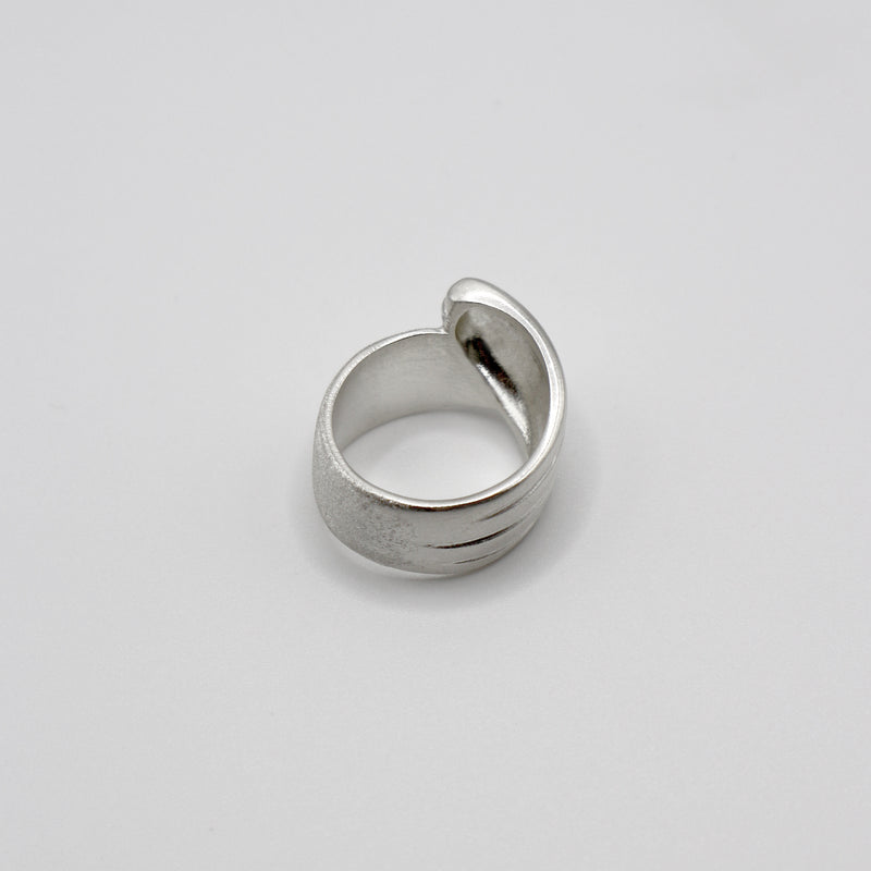 RIB FLAT ring - sterling silver