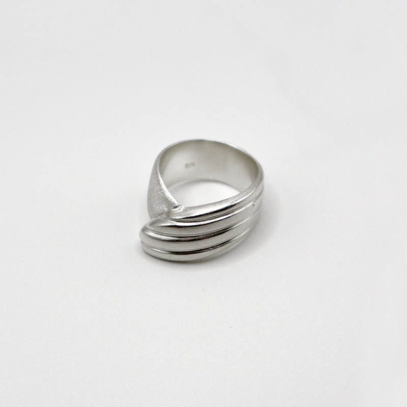 RIB FLAT ring - sterling silver