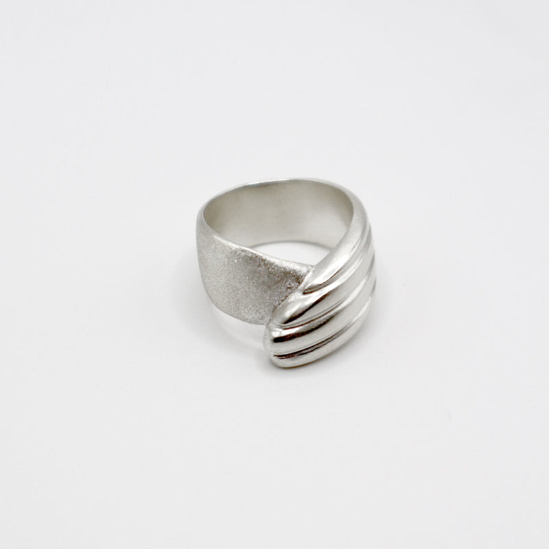 RIB FLAT ring - sterling silver