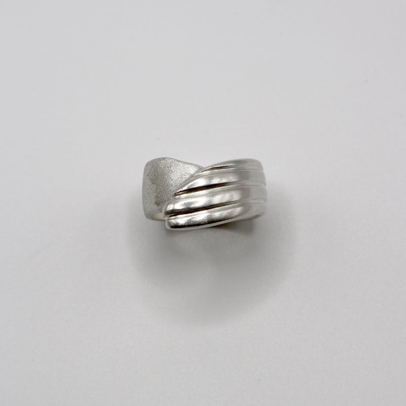 RIB FLAT ring - sterling silver