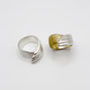 RIB FLAT ring - partly gold plated sterling silver