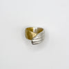 RIB FLAT ring - partly gold plated sterling silver