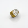 RIB FLAT ring - partly gold plated sterling silver