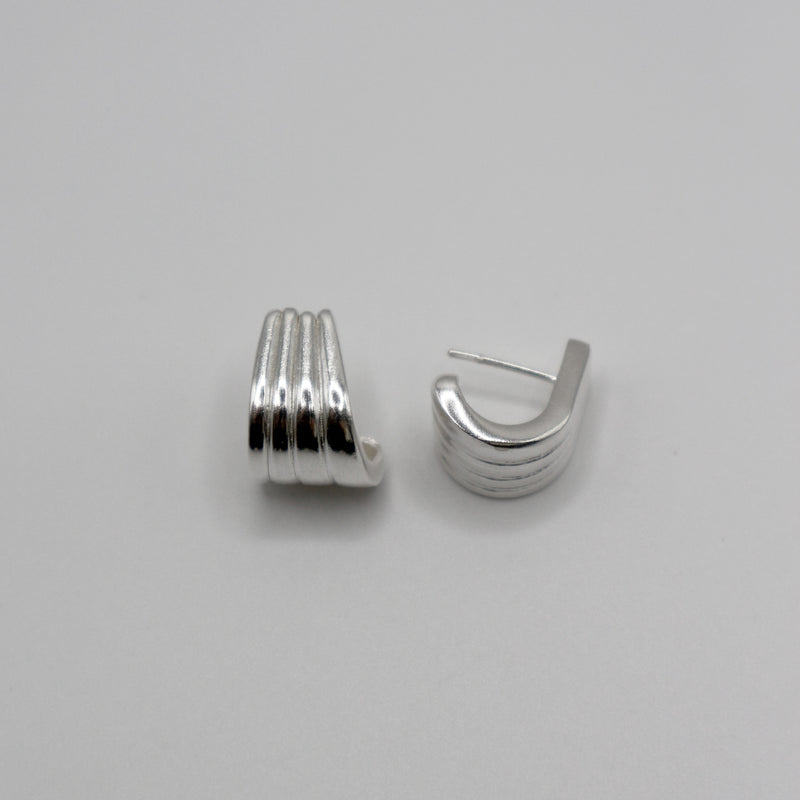 RIB HOOKS earrings - sterling silver