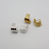 RIB HOOKS earrings - gold plated sterling silver