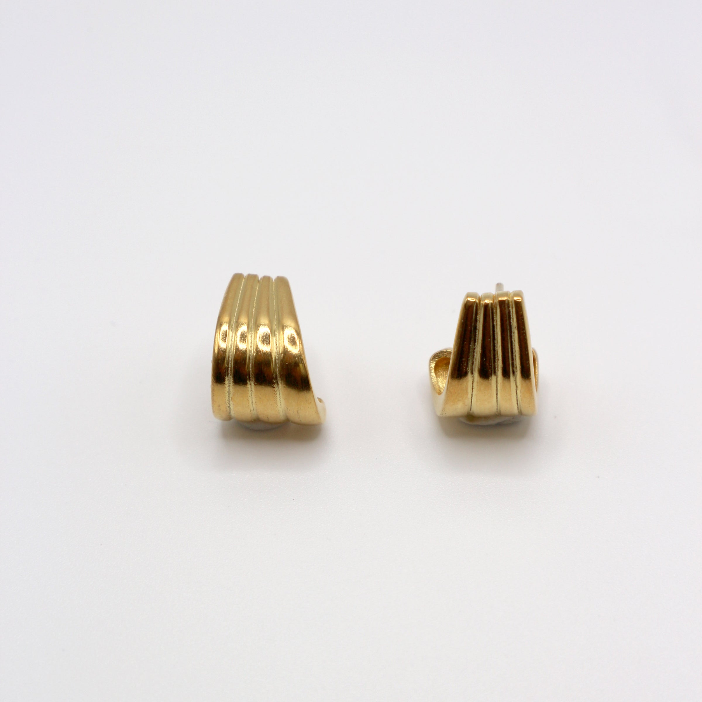 RIB HOOKS earrings - gold plated sterling silver