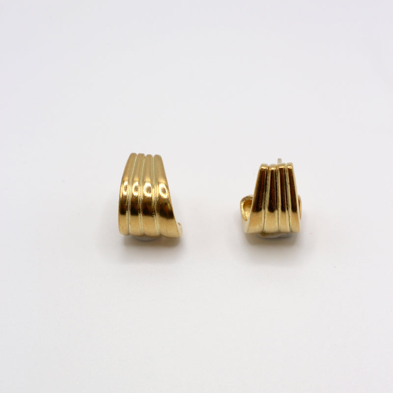 RIB HOOKS earrings - gold plated sterling silver