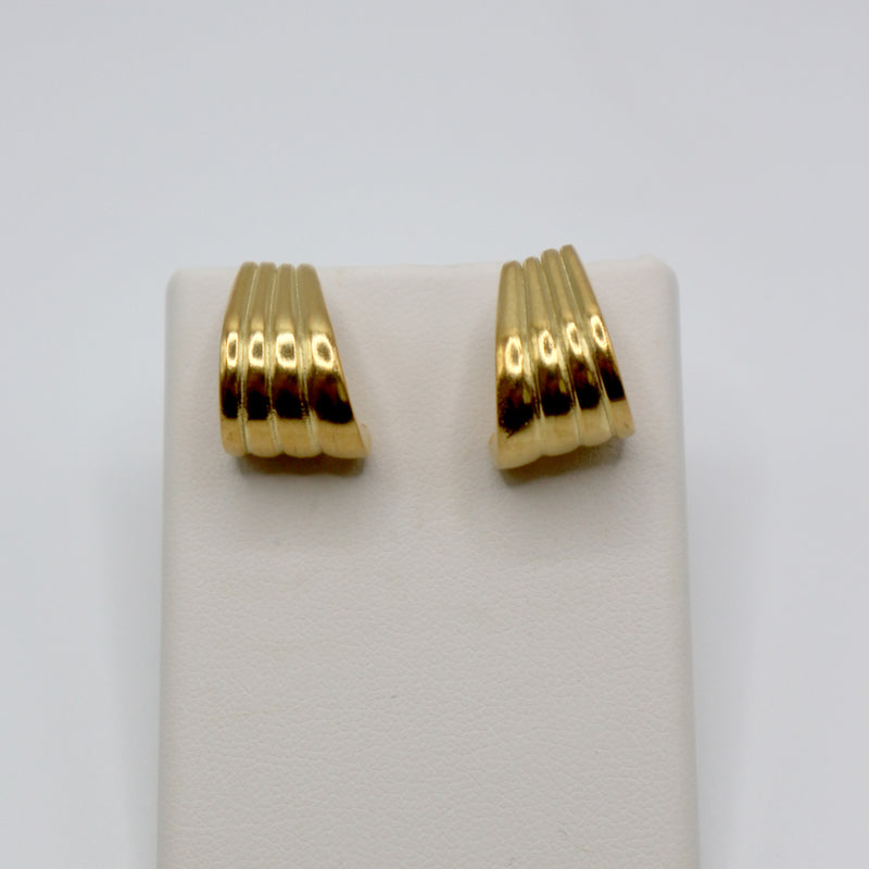 RIB HOOKS earrings - gold plated sterling silver