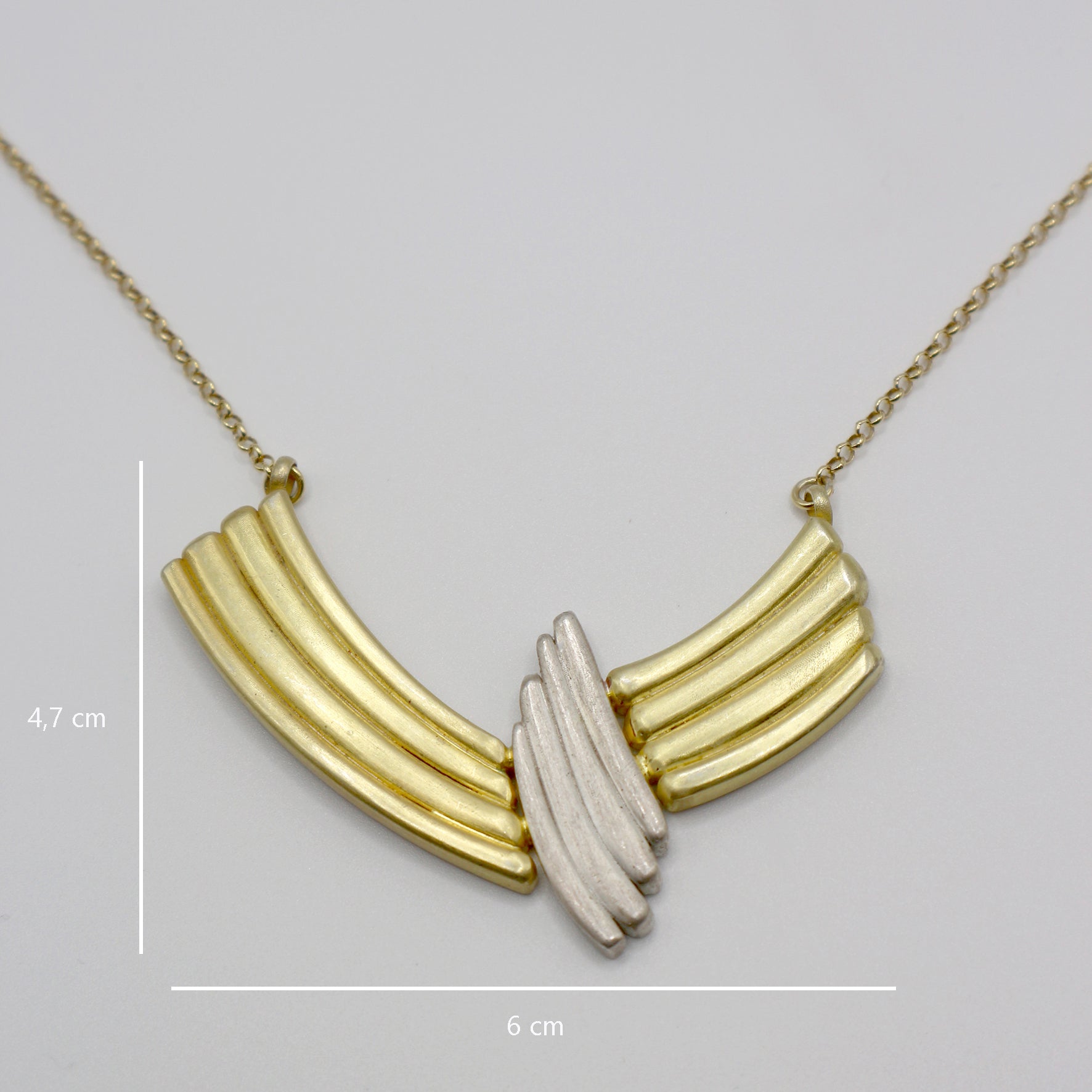 RIB RIBBON necklace - partly gold plated sterling silver