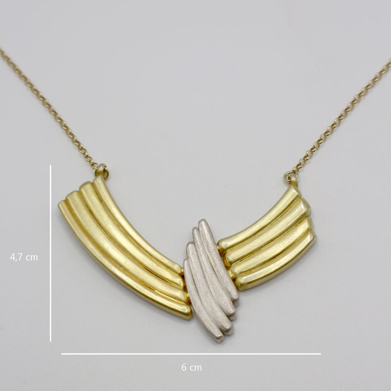 RIB RIBBON necklace - partly gold plated sterling silver