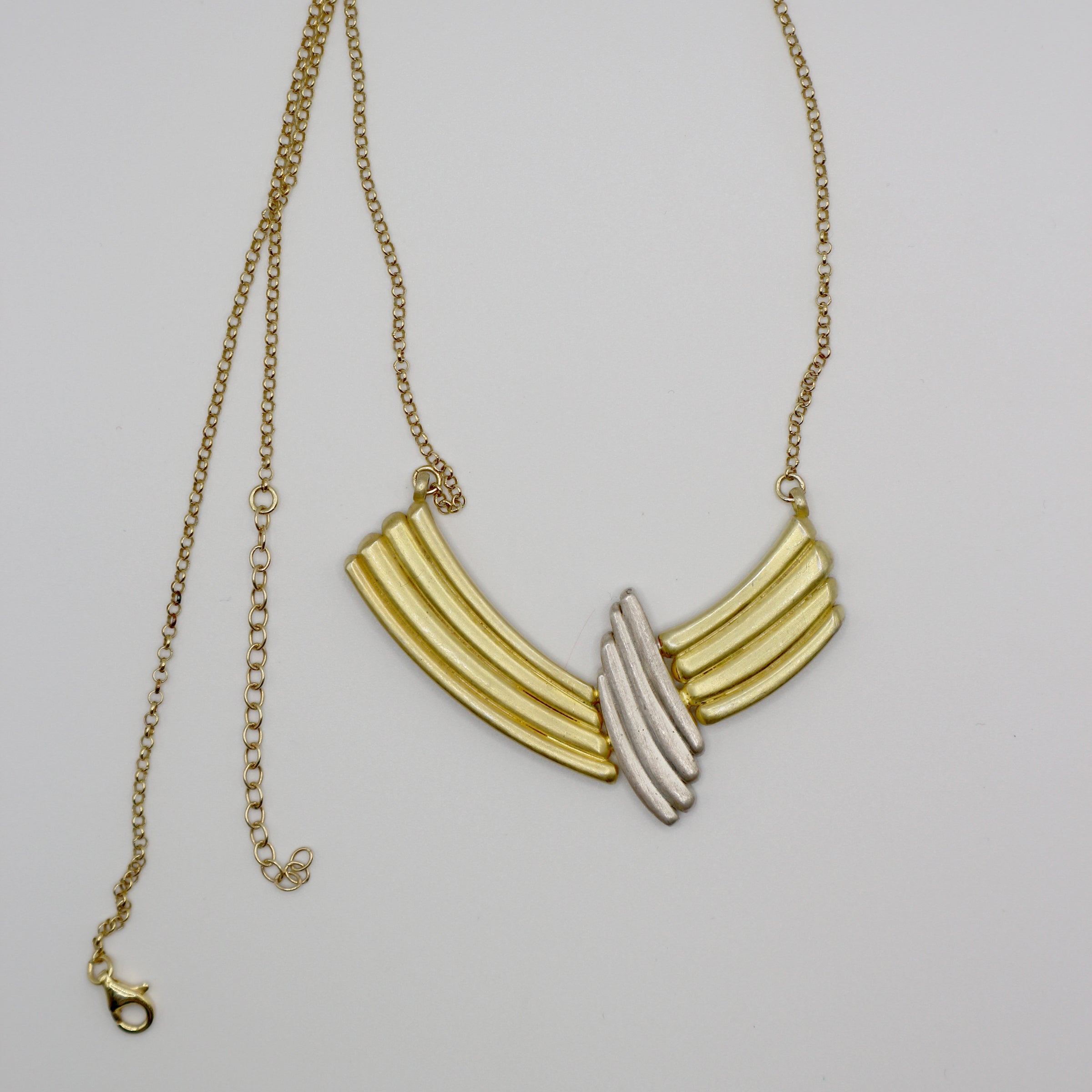 RIB RIBBON necklace - partly gold plated sterling silver