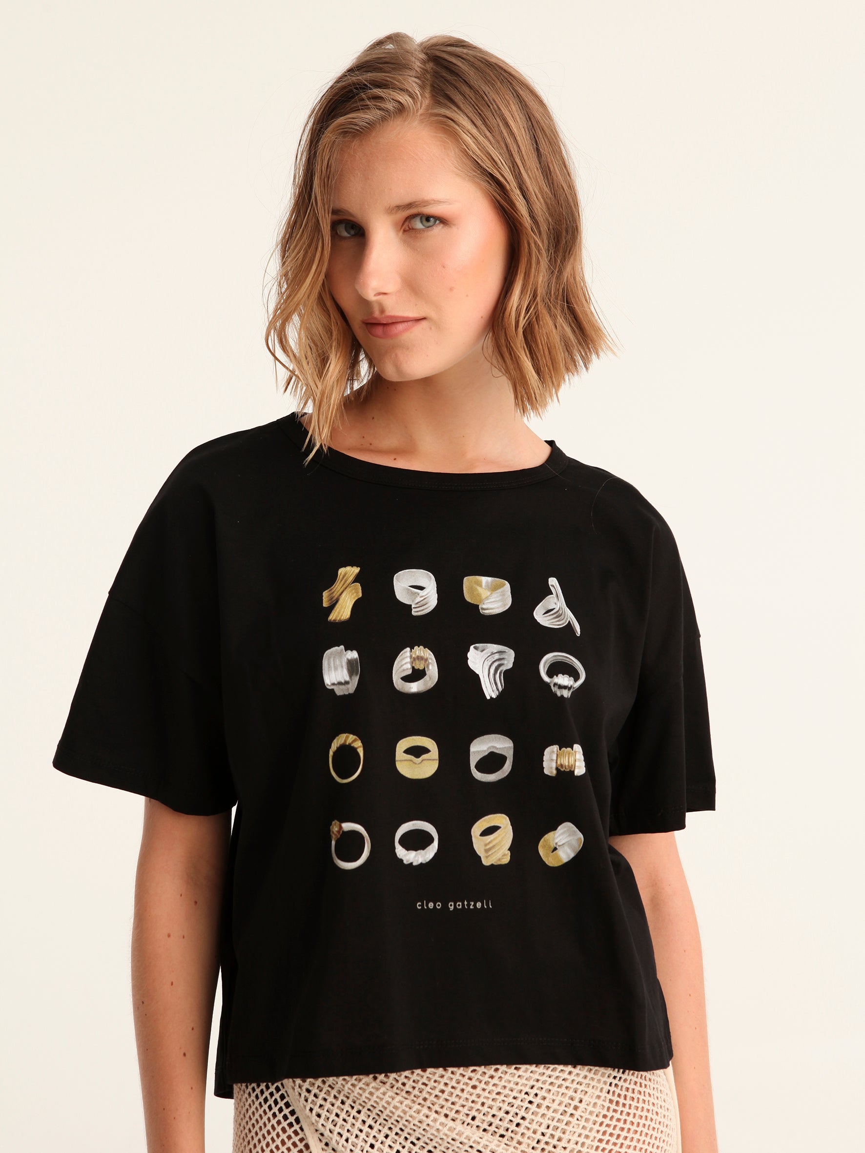 RINGS cropped t-shirt