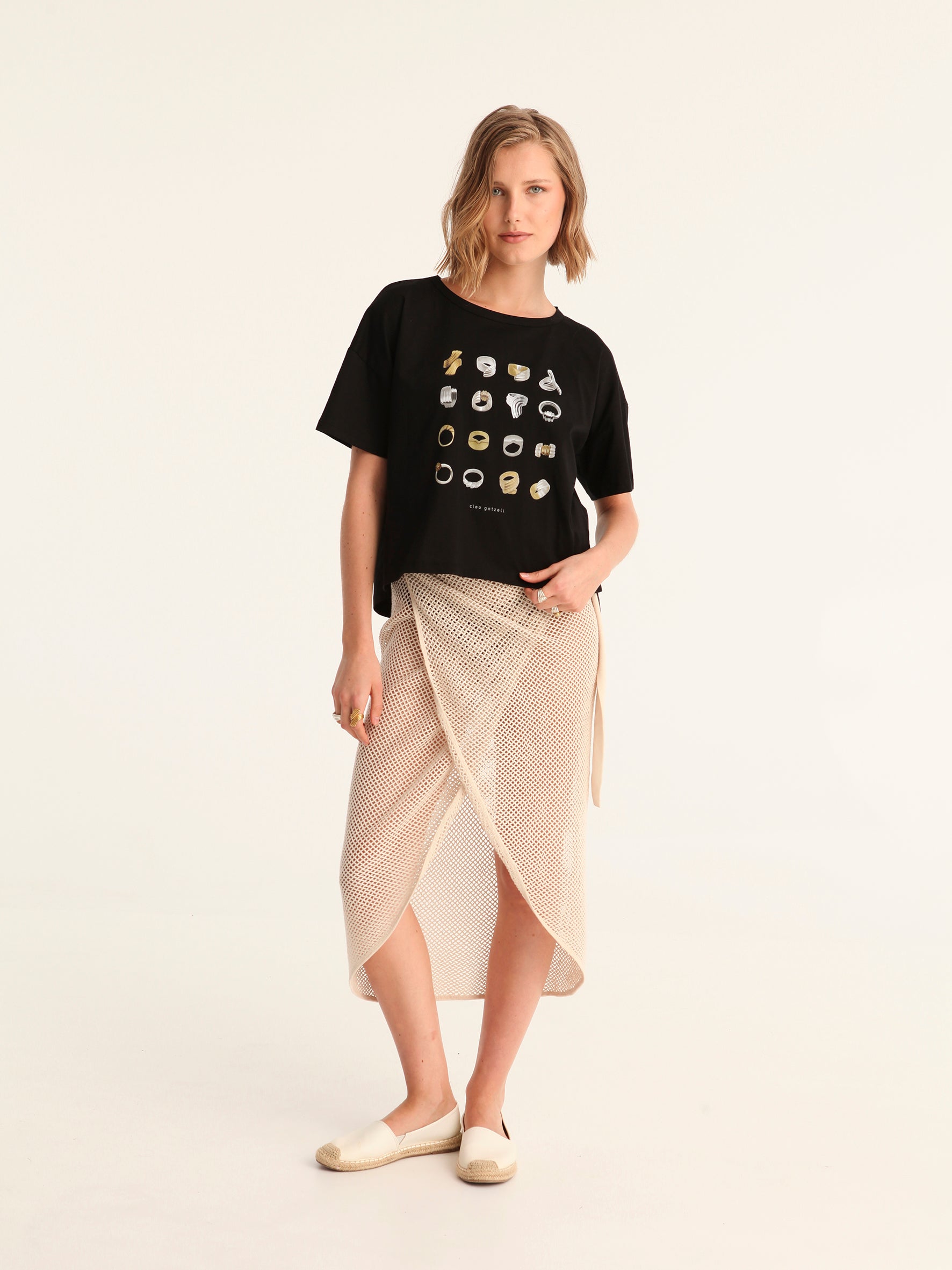 RINGS cropped t-shirt