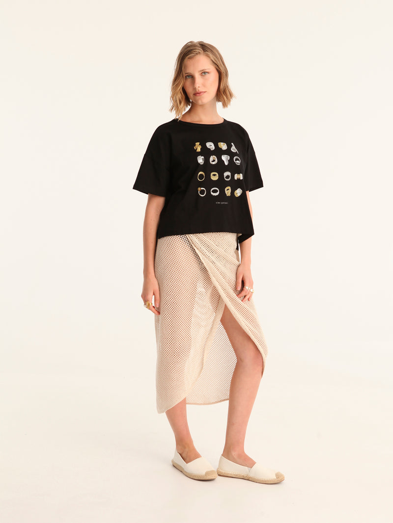 RINGS cropped t-shirt