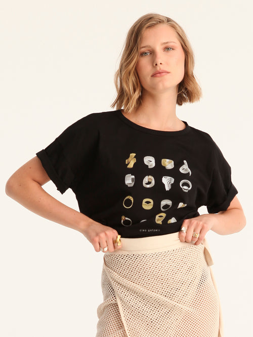 RINGS cropped t-shirt