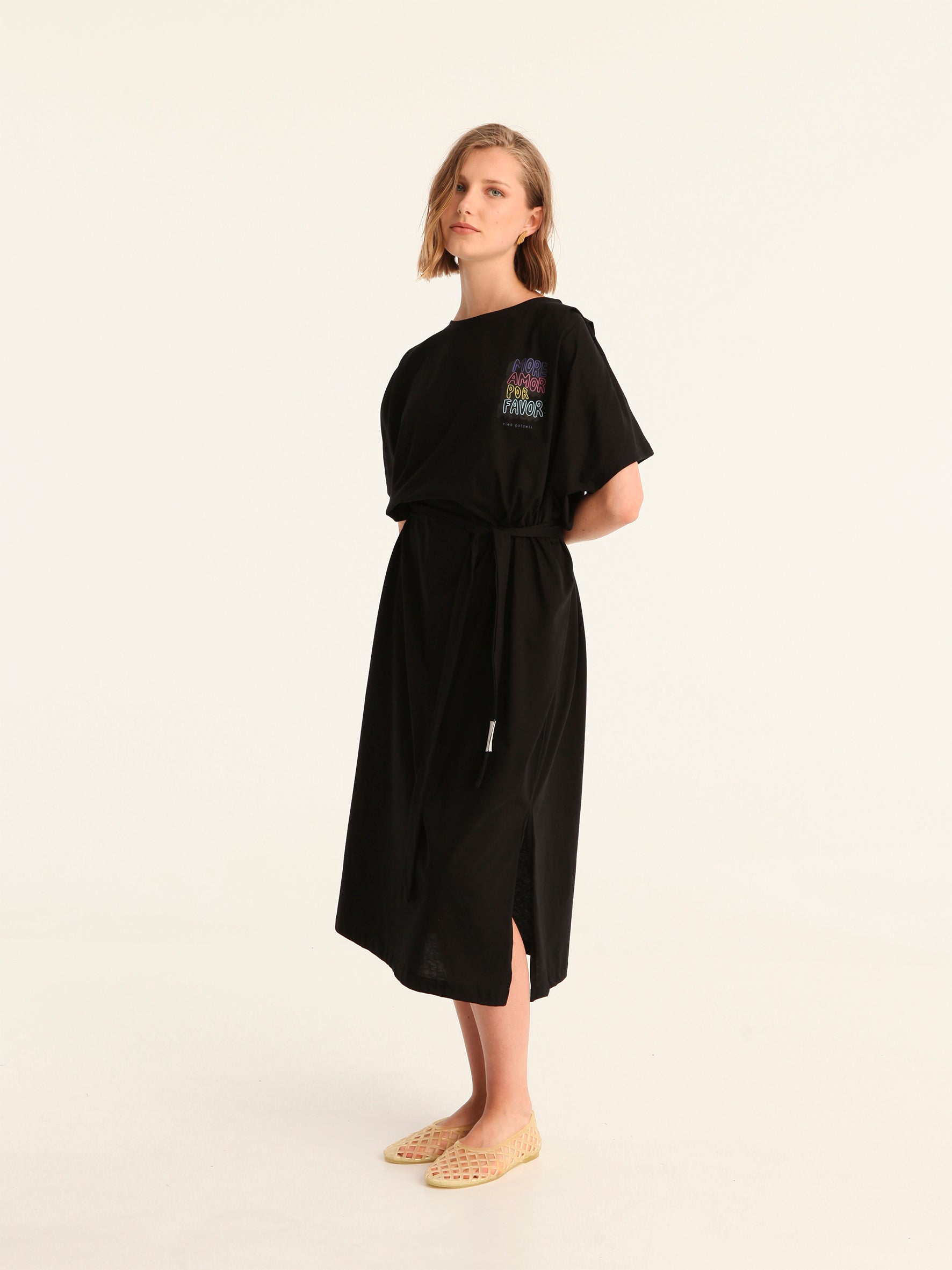 MORE AMOR POR FAVOR loose belted dress