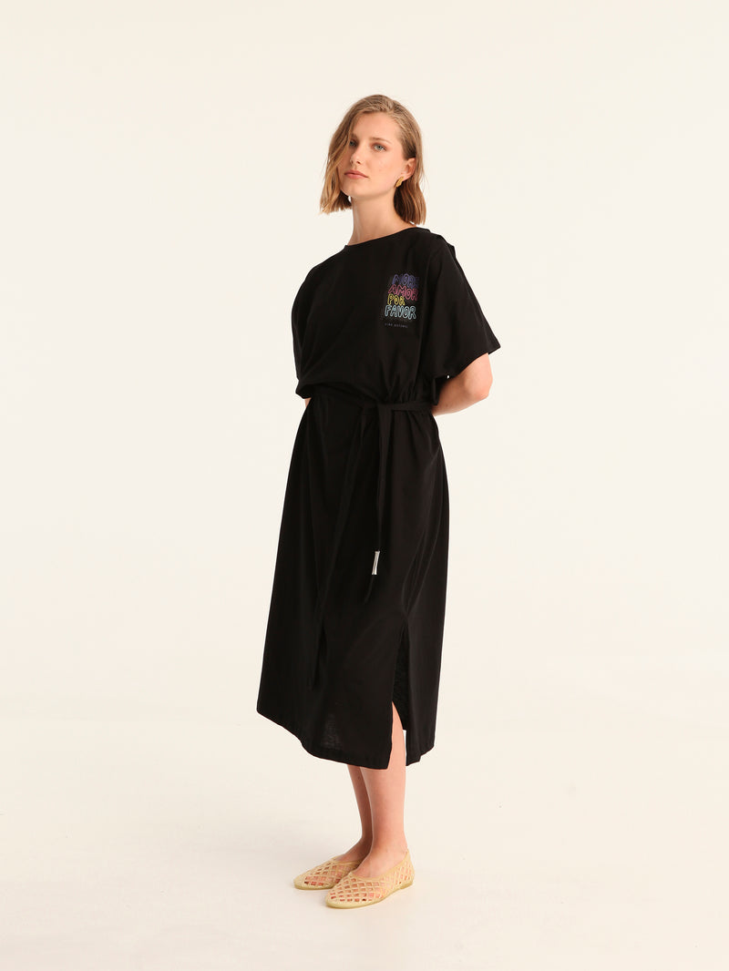 MORE AMOR POR FAVOR loose belted dress