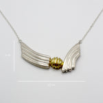 RIB FLYING necklace - partly gold plated sterling silver - * unique and one of a kind *