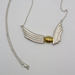 RIB FLYING necklace - partly gold plated sterling silver - * unique and one of a kind *