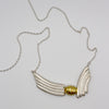RIB FLYING necklace - partly gold plated sterling silver - * unique and one of a kind *