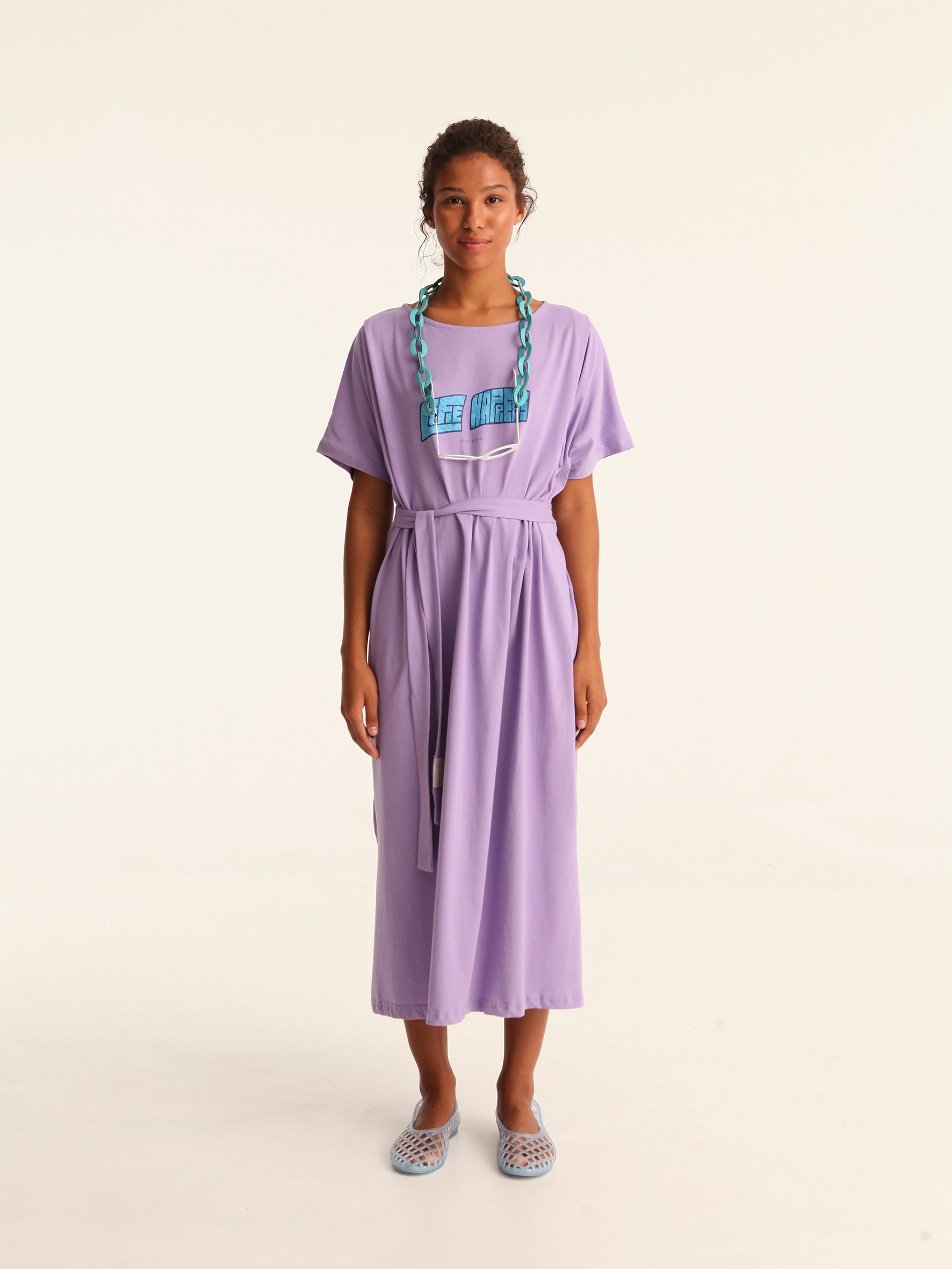 LIFE HAPPENS loose belted dress