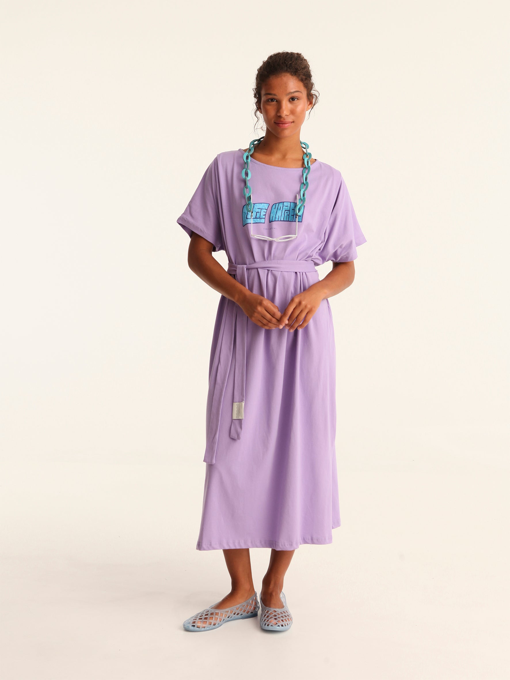 LIFE HAPPENS loose belted dress