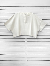 RIB TOP cropped top - off white