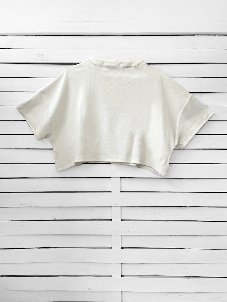 RIB TOP cropped top - off white