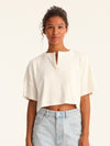 RIB TOP cropped top - off white