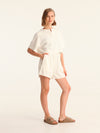 RIB TOP cropped top - off white
