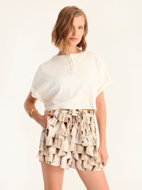 RIB TOP cropped top - off white