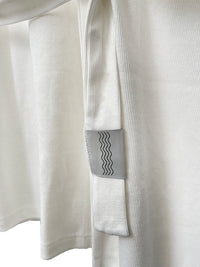 RIB loose belted dress - off white