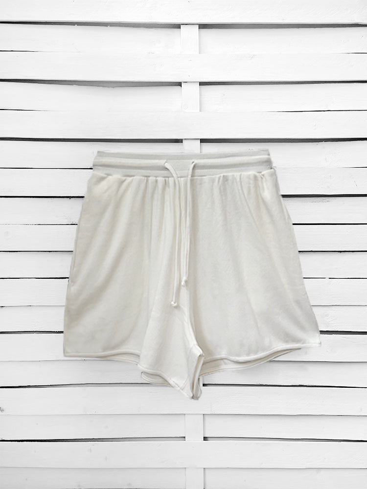 RIB loose shorts - ecru