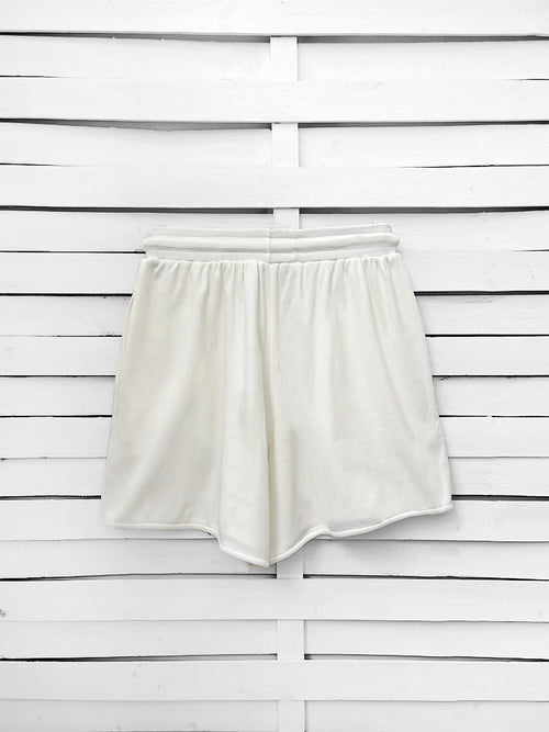 RIB loose shorts - ecru