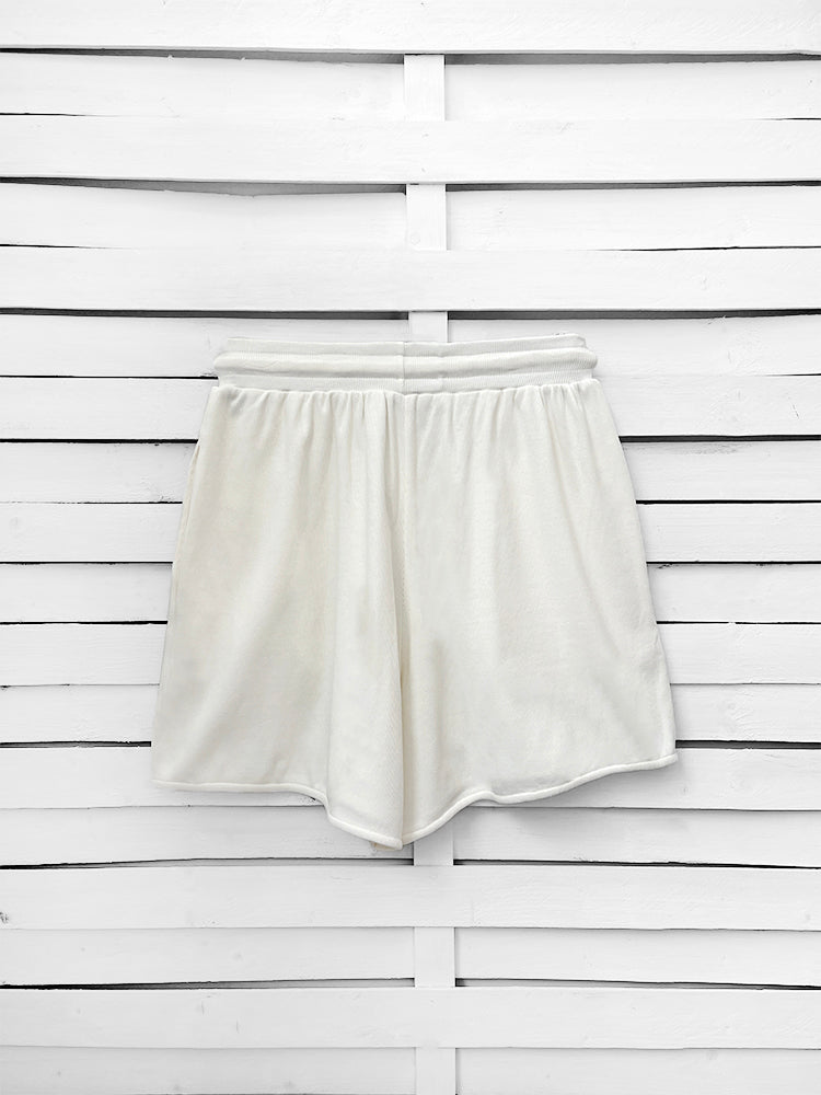 RIB loose shorts - ecru