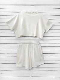 RIB TOP cropped top - off white