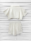 RIB loose shorts - off white