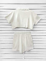 RIB loose shorts - ecru