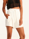 RIB loose shorts - off white