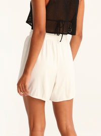 RIB loose shorts - off white
