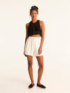 RIB loose shorts - off white