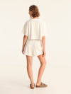 RIB loose shorts - off white