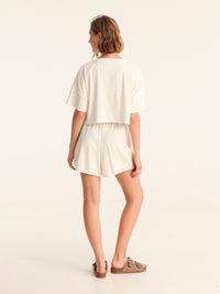 RIB loose shorts - off white