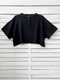 RIB TOP cropped top - black