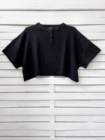 RIB TOP cropped top - black