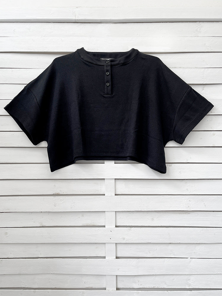 RIB TOP cropped top - black